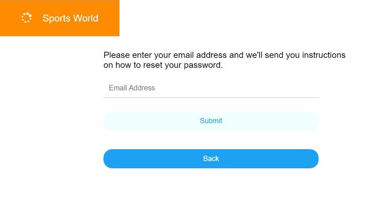 forgotten password page